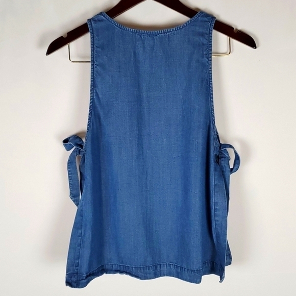 THE Impeccable Pig Chambray Minimalist Beachy Boho Top Small - Picture 6 of 8